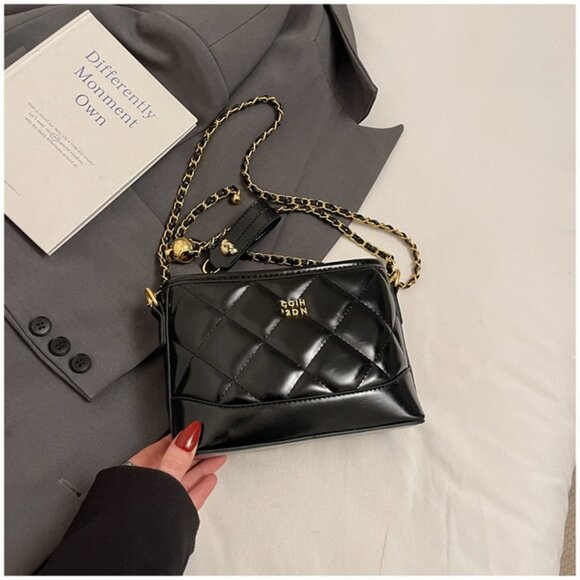 Quilted Chain Strap Mini Crossbody Bag w/Charm /Multiple colors available - Picture 13 of 14